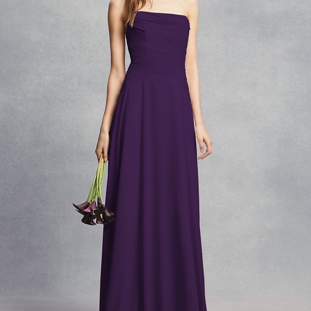 Strapless Georgette Sheath Bridesmaid Dress